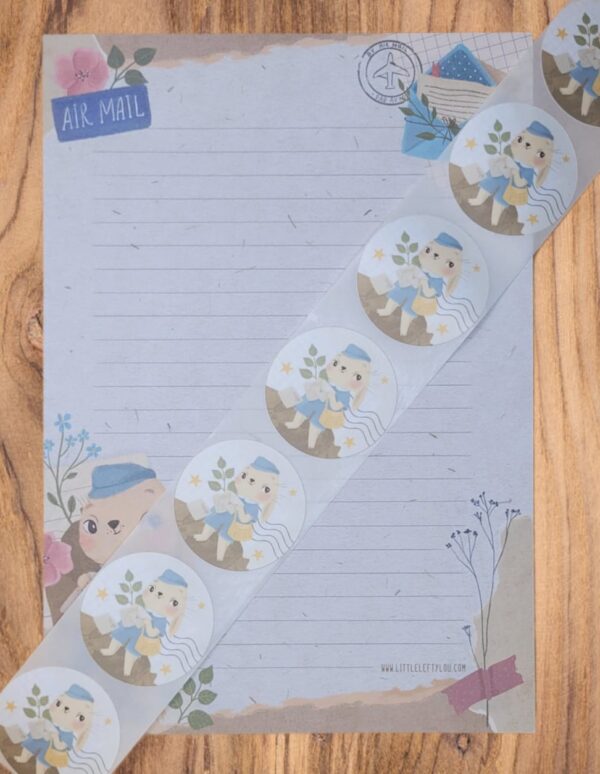 bunny mail sticker notepad