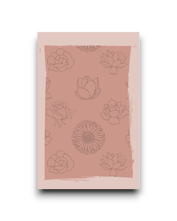 563 Kaart A6 Getekende bloemen terracotta Photoroom