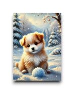 A6 Ansichtkaart - Animals in snow: hond