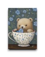 A6 Ansichtkaart - Animal tea time: kleine beer