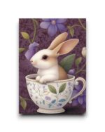 A6 Ansichtkaart - Animal tea time: konijn