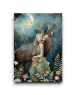 A6 Ansichtkaart - Hugging animals: hert