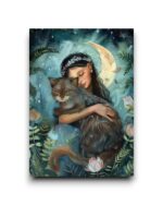 A6 Ansichtkaart - Hugging animals: kat