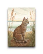 A6 Ansichtkaart - Cats: Ginger grass