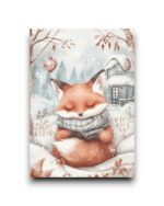 A6 Ansichtkaart - Cute Winter Animals: Sitting in the snow