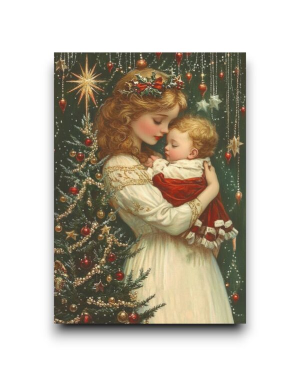 A6 Ansichtkaart - Vintage Christmas: Baby joy