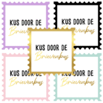 Stickers - Postzegel - Kus door de brievenbus