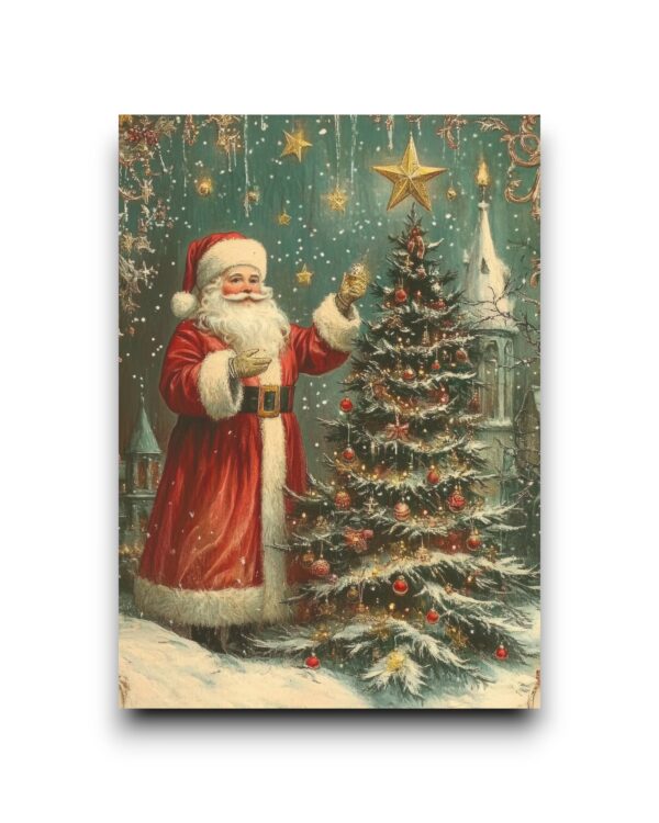 A6 Ansichtkaart - Vintage Christmas: Santa