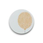 Sluitsticker - Gele ballon met stippels