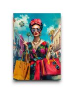 A6 Ansichtkaart - Frida Kahlo - Shopping