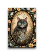 A6 Ansichtkaart - Easter Eggs - Kat