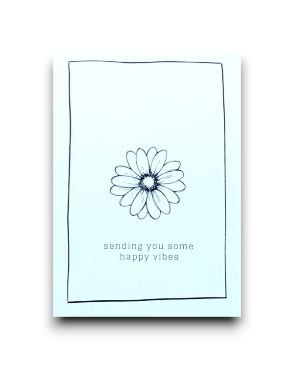 A6 Ansichtkaart - Zwart-wit - Sending you some happy vibes