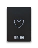 A6 Ansichtkaart - Zwart-wit - Hartje lieve mama