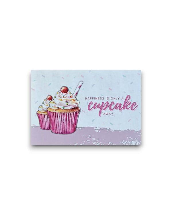 A6 Ansichtkaart - Happiness is only a cupcake away