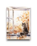 A6 Ansichtkaart - Herfst kat