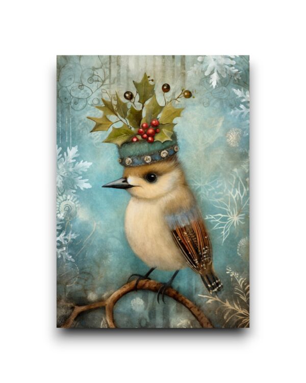 A6 Ansichtkaart - Christmas Animals: Vogel