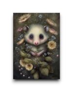 A6 Ansichtkaart - Opossum in bloemen