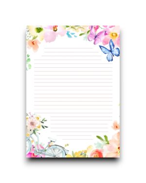 A5 Schrijfblok - Lente met bloemen
