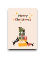 A6 Ansichtkaart - Merry Chirstmas (tekels)