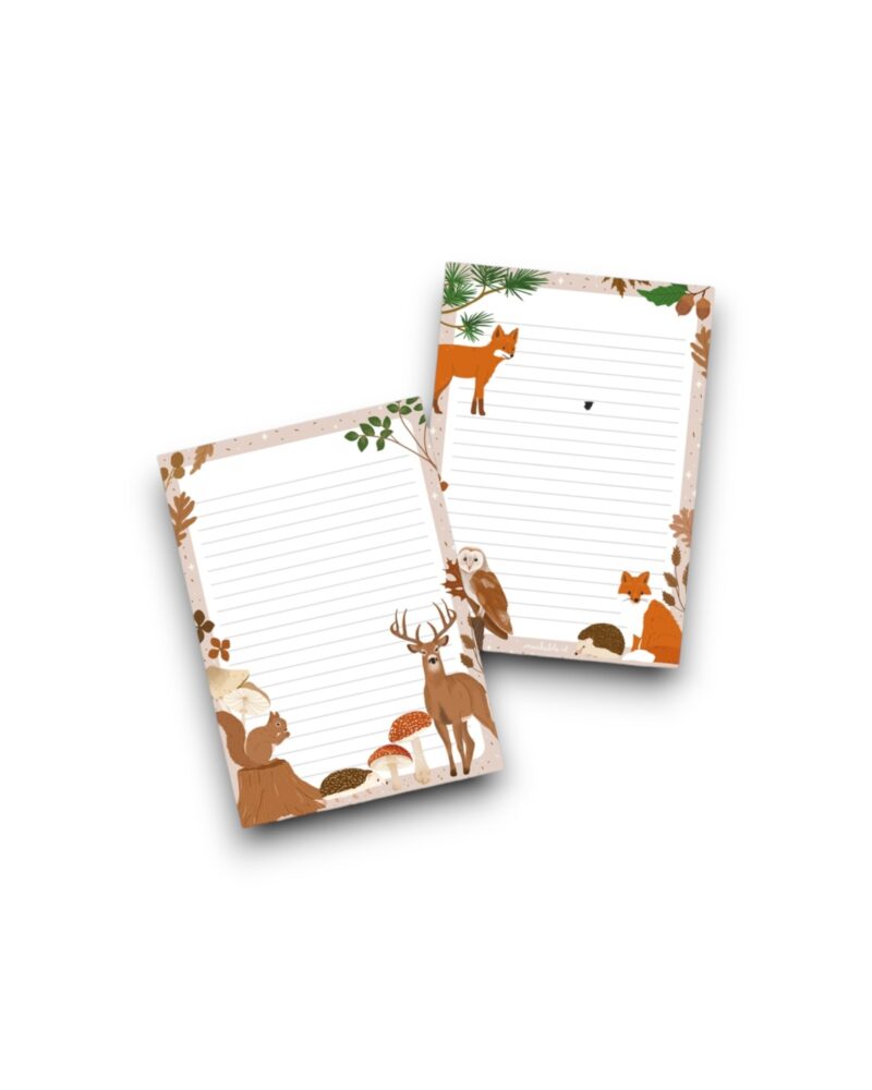 A5 Schrijfblok - Fall/Herfst: Vos, uil en hertje