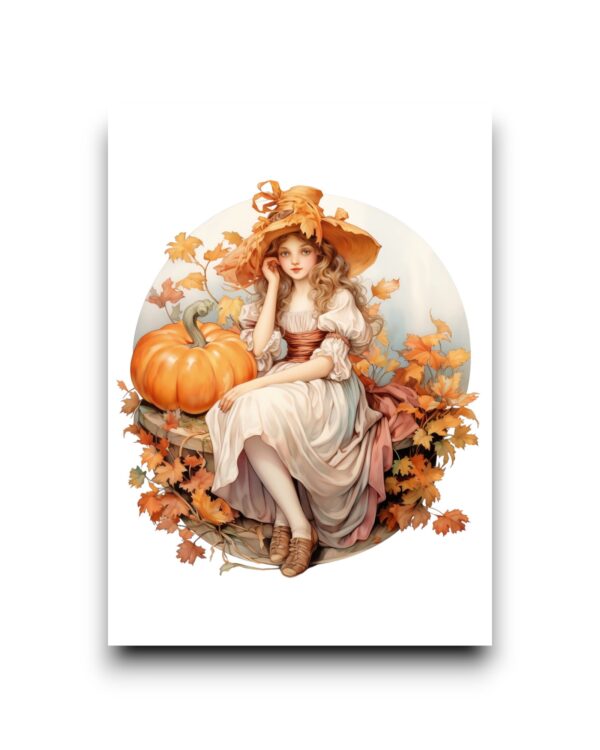 A6 Ansichtkaart - Autumn Fairy girls: Amber