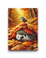A6 Ansichtkaart - Autumn Season: de Egel en de Vogel