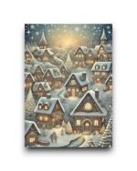 A6 Ansichtkaart - Winter Wonderland: Winters dorp