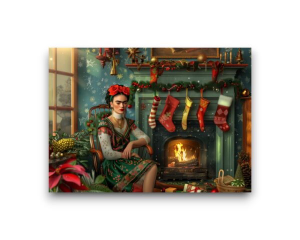 A6 Ansichtkaart - Frida Kahlo: Cosy Christmas Fire