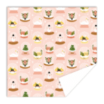 Vel inpakpapier - Kerst inpakpapier pink snow globes