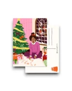 A6 Ansichtkaart - Chirstmas girl puzzle