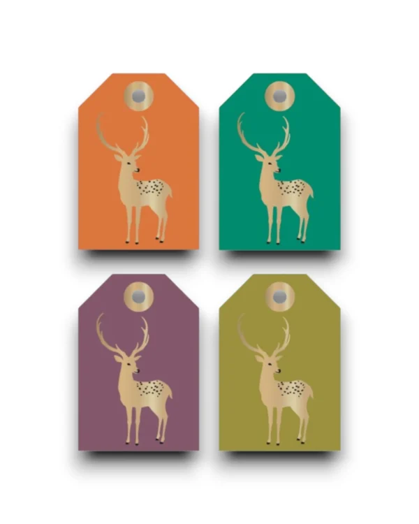 Cadeaulabels - Reindeer gold