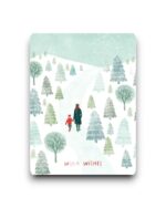 A6 Ansichtkaart - Wandeling in de sneeuw 'Warm wishes'