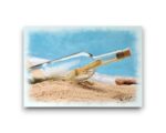 Ansichtkaart - Flessenpost op het strand 2