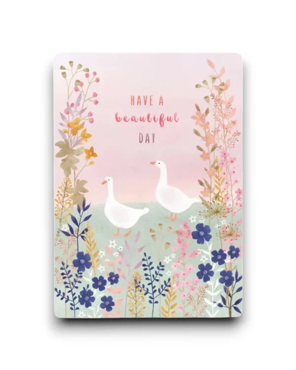 A6 Ansichtkaart - Two geese have a beautiful day