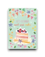 A6 Ansichtkaart - Let's celebrate with cake