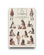 Stickervel - Kleine herfst meisjes