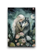 A6 Ansichtkaart - Hugging animals: Wolf