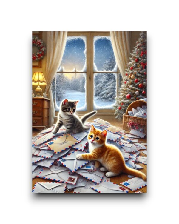 A6 Ansichtkaart - Winter Mail: Kittens