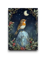 A6 Ansichtkaart - Berry Christmas: Vogel