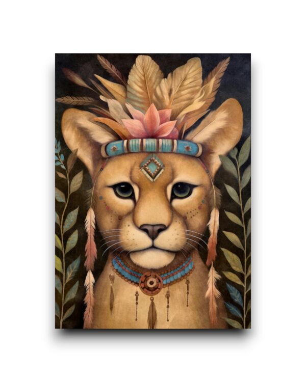 A6 Ansichtkaart - Boho Prairie Animals: Leeuw