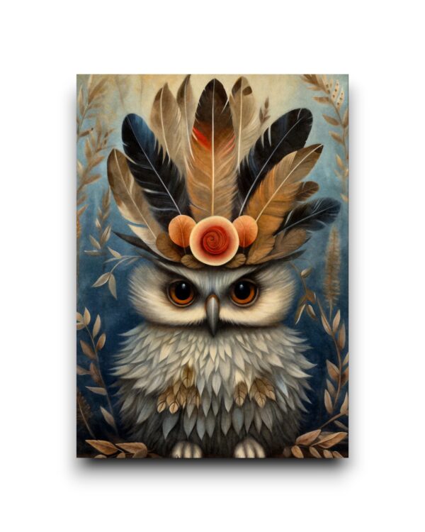 A6 Ansichtkaart - Boho Prairie Animals: Uil