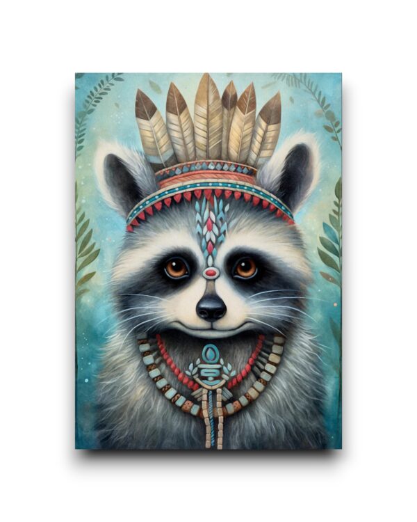 A6 Ansichtkaart - Boho Prairie Animals: Wasbeer