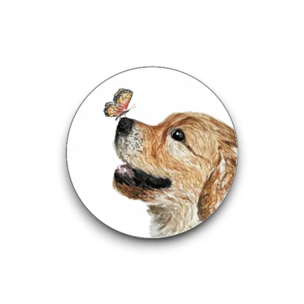 Sluitsticker los - Hond met vlinder op de neus