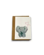 Gevouwen kaart - Olifant met hartje