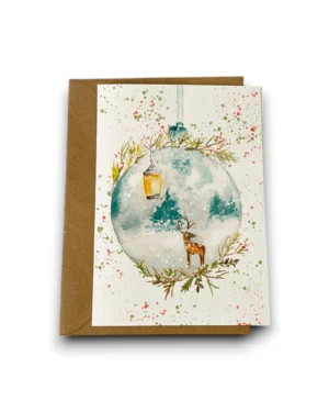 Gevouwen kaart - Kerstbal