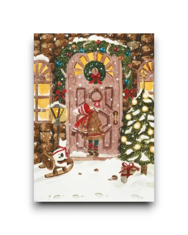 A6 Ansichtkaart - Christmas Door