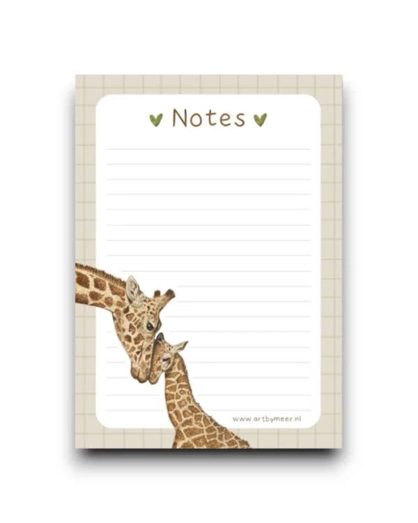 A6 Notitieblokje - Giraffe liefde