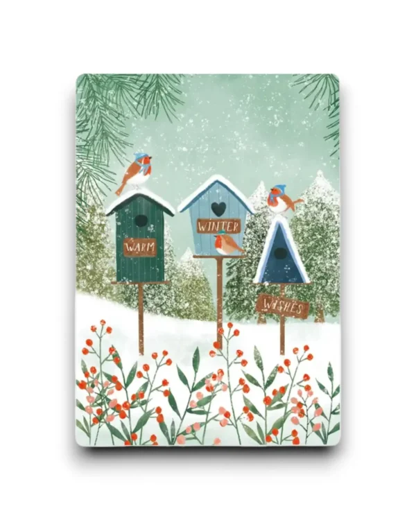 A6 Ansichtkaart - Winter birdhouses