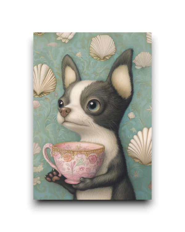 A6 Ansichtkaart - Animal Tea Time: Hond