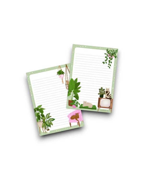 A5 Schrijfblok - Katten en planten